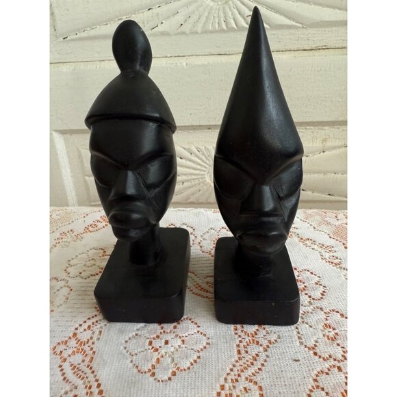 unbranded Other - Vintage MCM Pair of Carved Ebony wood African Busts